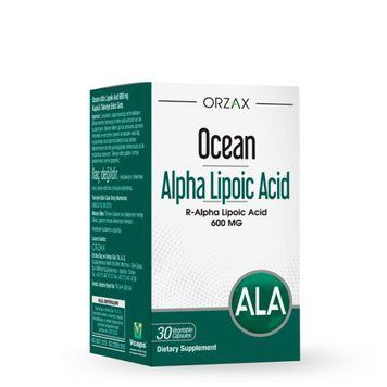 Дієтична добавка з R-альфа-ліпоєвою кислотою Orzax Ocean Alpha Lipoic Acid 200мг, 30 капсул AlphaAcid200 фото