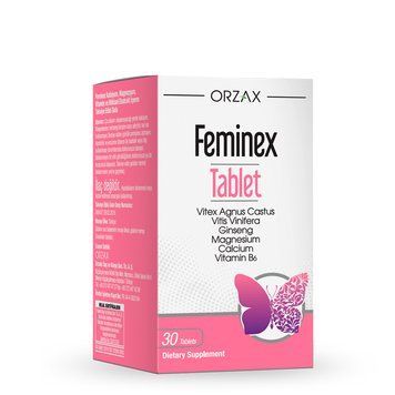 Жіноча дієтична добавка для зменшення симптомів ПМС Orzax Feminex, 30 таблеток Feminex_30 фото